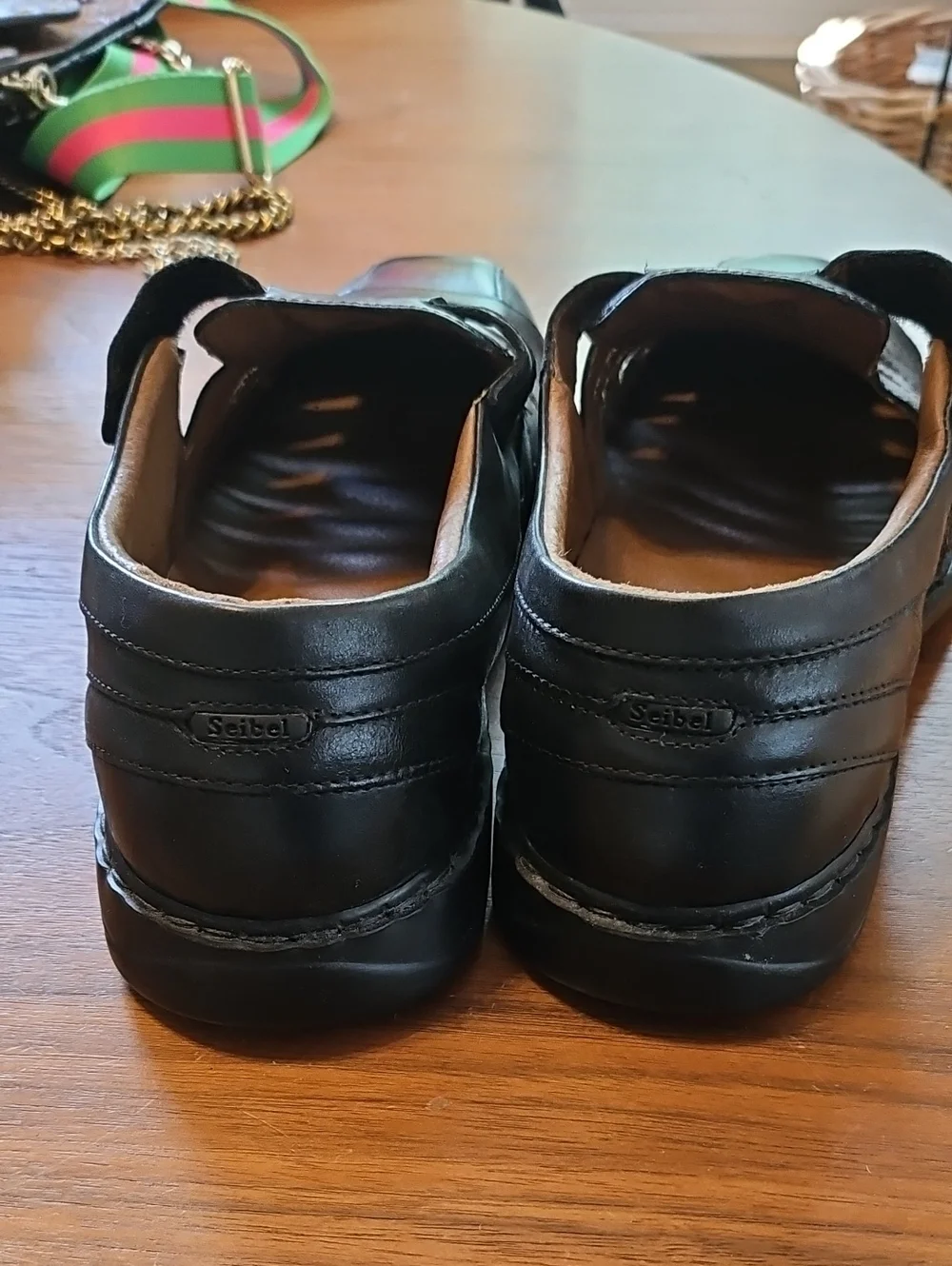 Josef Seibel Fisherman Sandals Mens  11-11.5 EUR 45 Black Hook And Loop Leather